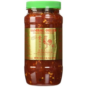 [미국직배송]허이펑 삼발올렉 그라운드 후레쉬 칠리 파스타소스 Huy Fong Foods Sambal Oelek Gound Fesh Chili Paste, 510g, 1개