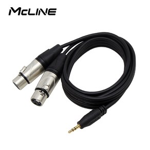 스테레오 3.5mm 2 XLR 캐논 오디오 케이블 스피커선 AUX 잭 앰프 믹서 연결선