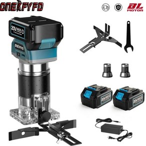 5속도 브러시리스 전기 트리머 우드 라우터 목공 조각 Slotting 트리밍 기계 Makita 18V 배터리, 01 CHINA, 02 one small battey, 1개