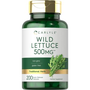 미국 와일드레터스 Calyle 200캡슐 야생상추 추출물 500mg 와일드래터스 Wild Lecttuce 와일드래투스 카일리, 1개, 200정