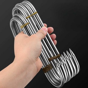 정육고리 S자고리 후크 40개 스텐 고기 걸이 갈고리, M사이즈 3mm-13cm (40개입), 1개