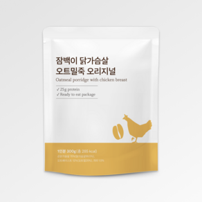 잠백이 오트밀 상온 닭가슴살 죽 오리지널, 300g, 10개