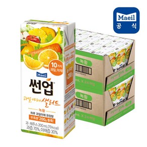 매일유업 썬업 과일야채샐러드 녹황 200ml, 48개