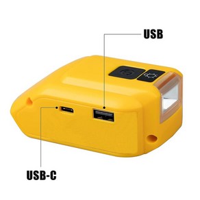 DCB090 배터리 어댑터 디월트 호환 18V 20v 최대 배터리 USB 충전기 어댑터 LED 작업 빛 전원 전원 역 공급 02 One USB One Type C, 1개