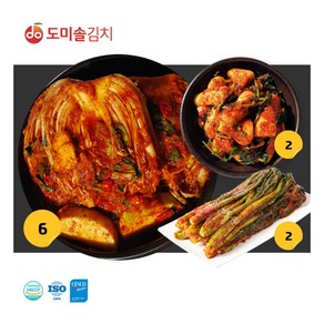 [도미솔김치] 도미솔 김치 3종 총10kg (포기김치 6kg + 총각김치 2kg + 갓김치 2kg)