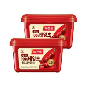 해찬들 원조 태양초 고추장 1kg x2개, 2개