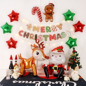 파티짱 크리스마스 가랜드 풍선 전구 세트 XMAS 성탄절 파티 소품, 1개, 쿠키세트