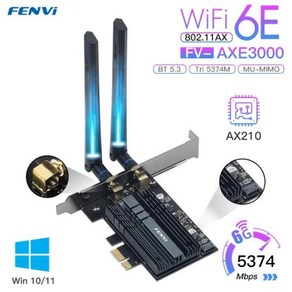 부품 Fenvi-5374Mbps WiFi 6E 인텔 AX210 PCIe 무선 2.4G/5G/6Ghz 802.11AX 블루투스 5.2 6 카드 PC Win10, [01] FV-AXE3000(AX210), 01 FV-AXE3000(AX210), 1개