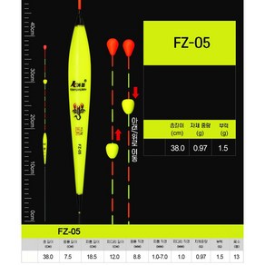 FZ 움직이는 케미 캐미 주간찌 민물찌 내림찌 올림 중층, 1개, FZ-05