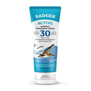 Badger 뱃져 액티브미네랄 선스크린 크림 위드 클리어징크 SPF30 무향 87ml