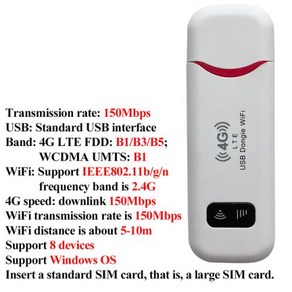 LDW931 4G LTE 와이파이 라우터 무선 USB 동글 150Mbps USB 모뎀 스틱 SIM 카드 와이파이 어댑터 휴대용 모바일 광대역, [02] 휴대용와이파이 WiFi Route B, 1개