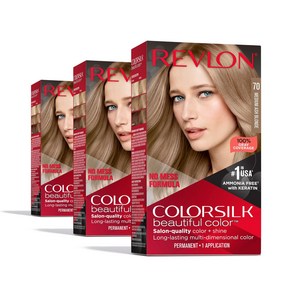 Revlon Pemanent Hai Colo Pemanent Blonde Hai Revlon 영구 헤어 컬러 영구 블론드 헤어 염료 100% 그레이 커버리지의 Col, 1개, 70 미디엄 애쉬 블론드, 390.38ml