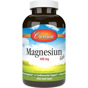 Calson Labs Magnesium 칼슨 랩 마그네슘 400mg 250정 1정/1일. 장 운동 심장 근육, 1개