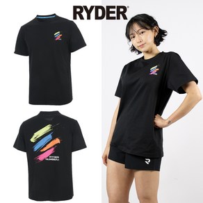라이더 티셔츠 배드민턴 반팔 상의 남성 여성 반팔티 코튼라이크 오버핏 블랙 2025RC-3