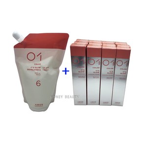 아모스프로페셔널 칼라제닉 잇츠 글로우 80g 12개 + 산화제 1000ml 포함, 1세트, 7NB 자연스러운 갈색