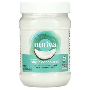 Nutiva 유기농 버진 코코넛 오일 23 fl oz (680 ml), 15 액상 온스, 1개, 858ml