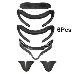오큘러스 스트랩 도수 호환 악세사리 VR 교체 마스크 PU 가죽 폼 페이스 커버 페이셜 인터페이스 스탠드 눈 렌즈 패드 메타 퀘스트 2 액세서리, 6 pcs, 1개, 03 6 PCS Kit