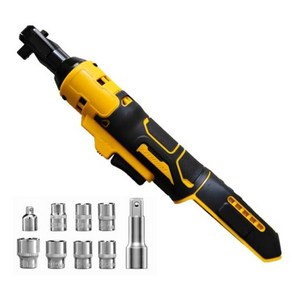 Dewalt 20V 배터리용 전기 래칫 렌치 220N.M 무선 드라이버 3/8 인치 제거 나사 너트 수리 전동 공구 포, Yellow, 1개