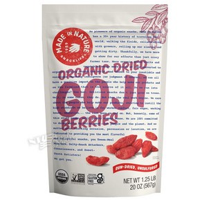 메이드인네이처 오가닉 말린 고지베리 건 구기자 567g MADE IN NATURE ORGANIC SUN DRIED GOJI BERRIES, 1개