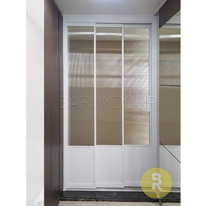 39번 초슬림3연동 고시형 화이트 모루세로강화유리 // 현관중문 시공비포함 소음차단 반려견안전 맞춤제작 아파트빌라중문, 1개