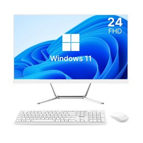 디클 24인치 N5095 올인원 일체형PC 윈도우11포함 무선키보드 마우스 증정, 화이트, A238N, 128GB, 8GB, WIN11 Home