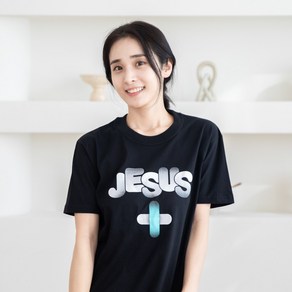 ONLY JESUS(오직예수) 그라데이션 반팔티 - 교회단체티 수련회티셔츠 선교티 교회학교티 교회학교반팔티