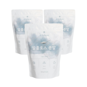 [저칼로리 천연감미료] 100% 알룰로스 분말 가루 설탕 대체, 3개, 500g
