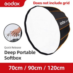 Godox QR-P70 빠른 릴리즈 포물선 딥 소프트박스 보웬스 마운트 스튜디오 플래시용 70cm 12cm, 01 CHINA_03 QR-P120, 1개