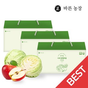 바른농장 프리미엄 유기농 사과 양배추즙 유기농 양배추 진액, 100ml, 90개
