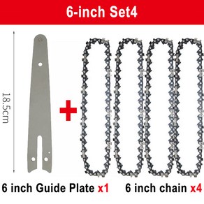 전기 체인톱 가이드 교체용 미니 스틸 체인톱 정원 도구 6 인치 톱 바 1/4 인치 P 37 노트 18 나이프, 1개