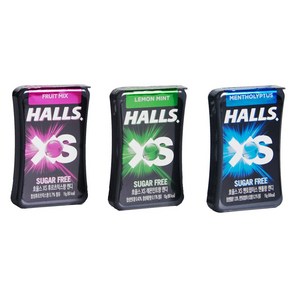 HALLS 호올스 XS 멘톨 사탕 졸음방지 미니 캔디 12개 교차가능