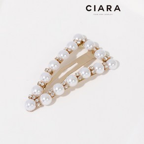 CIARA 14K Aiccia 트라이앵글 진주라인 헤어핀(GoldPlated)