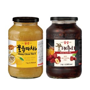 꽃샘 꿀유자차 1kg+꿀대추차 1kg, 1개, 1kg