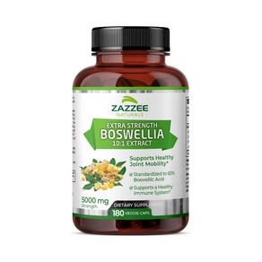 Zazzee 제지 보스웰리아 추출물 5000mg 180 베지캡슐, Zazzee Boswellia 5000mg, 1개, 180정