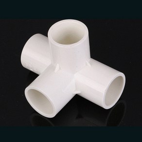 PVC 원형 파이프 연결 배수용 이음관 소켓 4구 25mm, 1개
