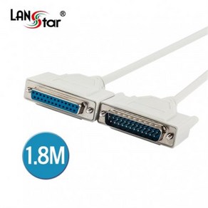 LANsta 공유기 연장 케이블 1.8m/LS-SER-25MF-1.8M/DB25핀(M/F)/28AWG/프린터/시리얼등 공유기 케이블의 길이를 연장할때 사용/25핀 암/수단자, 1개, 1.8m