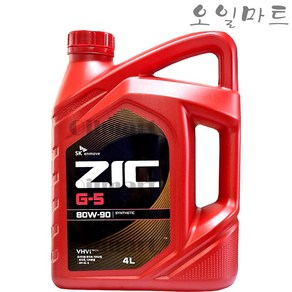 오일마트 SK 지크 ZIC G-5 80W90 4리터 리어액슬 기어오일, 1개, 4L