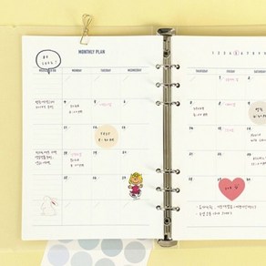 메이크-어-메모 6공 플래너 내지 A5, 01 먼슬리플랜 [Monthly Plan], 1개