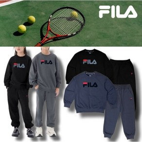 [브랜드정품/빠른출고] 휠라 FILA 키즈 맨투맨 상하복 세트 아동 긴팔 조거팬츠 2Colo 빅로고 여아 남아 초등생 상하의