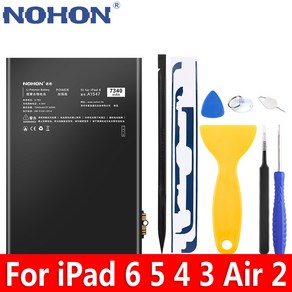 NOHON 노혼 iPad6 Ai2 iPad5 Ai1 iPad4 iPad3 A1547 A1566 A1567 A1474 A1475 A1389 A1416 교체 태블릿 자가수리 배터리, iPad6 Ai2 7340mAh, 1개