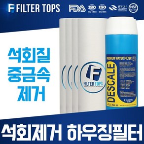 필터탑스 석회스케일제거 하우징필터 10인치 2단세트 석회질 제거, 석회제거 하우징필터 2단 1년관리세트, 1개