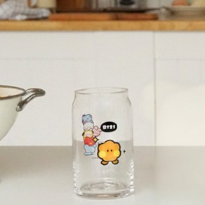 BT21 미니니 글라스 컵 490ml 투명 유리컵, 1개, 슈키(SHOOKY)