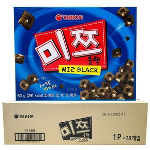 오리온 미쯔볼 쿠키앤크림 과자, 60g, 28개