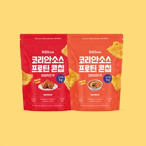 발보아 저당 프로틴 콘칩 2종 혼합(김치라면2+양념치킨2), 4개, 40g