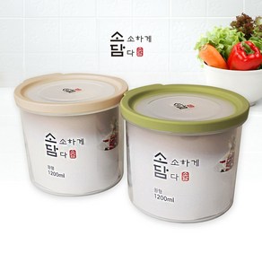 마이스타일 소담 밀폐용기 원형4호 1200ml, 1개, 베이지