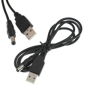 USB 전원 충전 케이블 내경5.5 외경2.1 DC 5V 1메타, 1개