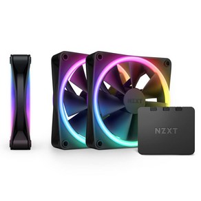 NZXT F120 RGB 듀어 트리플 팩 120mm 양면 RGB 팬 3개 화이트 108991, 검은색_정압