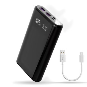 큰용량 대용량 보조배터리 30000mAh 핸드폰 충전기 보조 밧데리 LCD 잔량표시 무드등