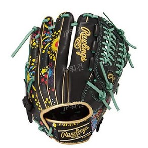 Rawlings 야구 연식 글러브 HOH GRAPHIC 올필더용 사이즈 11.5인치, 블랙, 1개