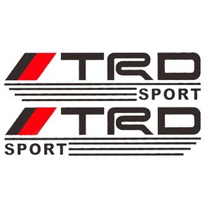 TRD 스티커 자동차 사이드미러 양방향 데칼 스티커, 블랙, 1세트